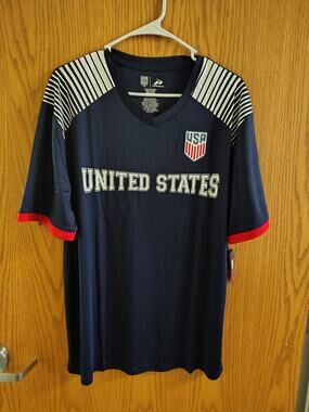 USA United States Soccer Jersey Mens XL Navy Icon Sports NWT